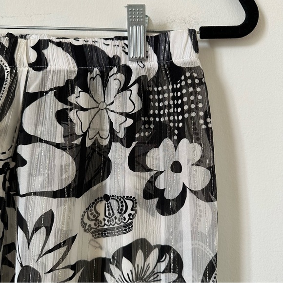 Amir Slama 100% Silk Floral Wide Leg Sheer Pants Size XS - Picture 5 of 11